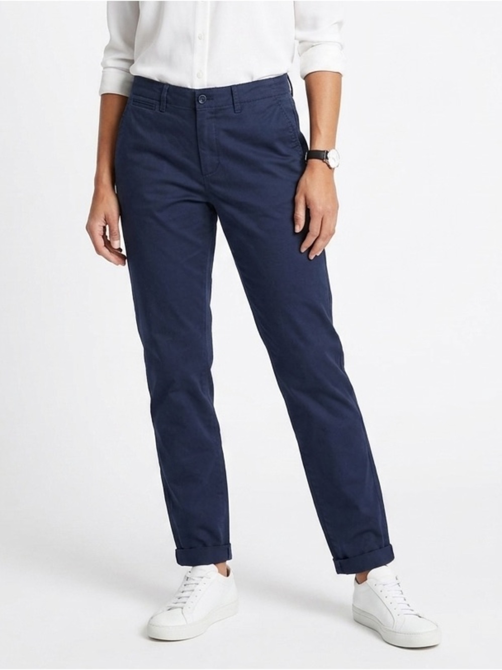NWT Outerknown High Waist Tapered Chino Pants in Navy Blue Sz 10